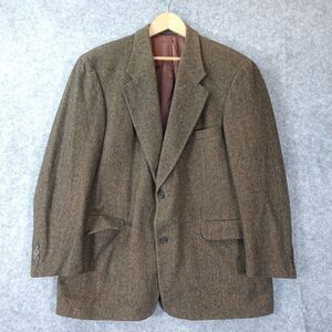 Camel Hair Tweed Blazer Mens 42R Medium Brown CHERESKIN Herringbone Suit Italian